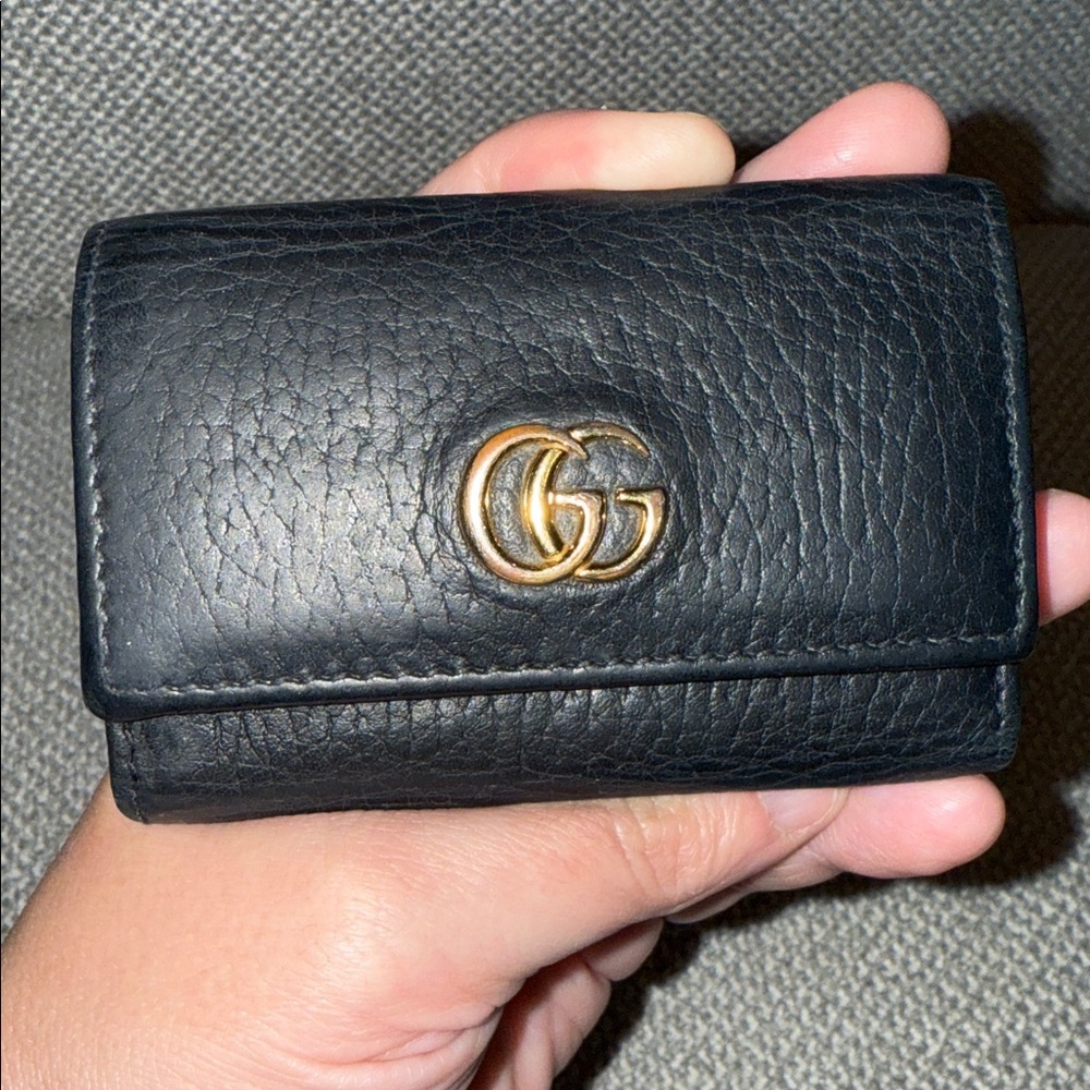 Gucci Black Leather Key & Card Holder